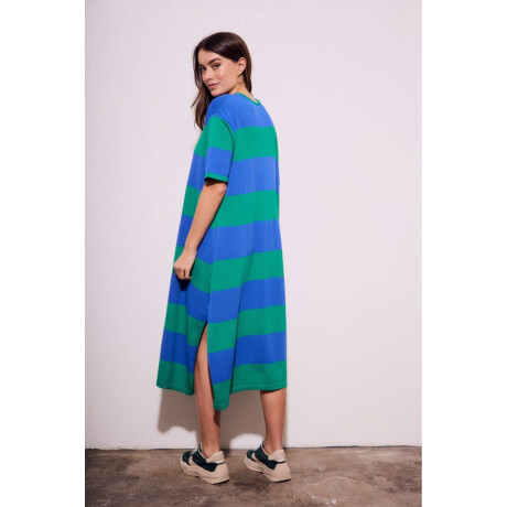 Vestido Tejido Rayado Verde