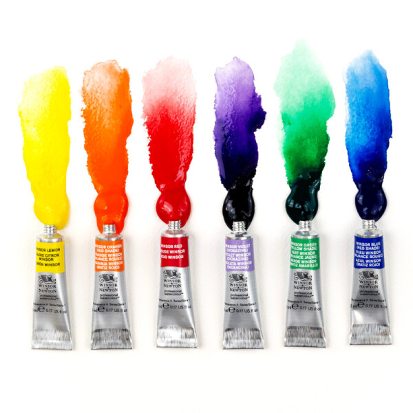 Acuarela Profesinoal x 6 colores - Winsor & Newton Tonos Fuertes