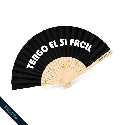 Abanico "Tengo el si facil" Negro