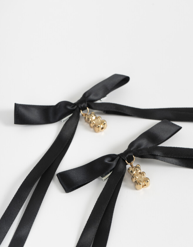 Piquitos Osito Set De Piquitos Con Dijes - Negro