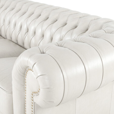 Sofá Chesterfield Novo - Cuero Básico - 3 cuerpos Blanco - (Preventa)