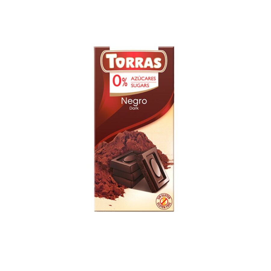 Chocolate negro sin azúcar Torras 75gr. Chocolate negro sin azúcar Torras 75gr.