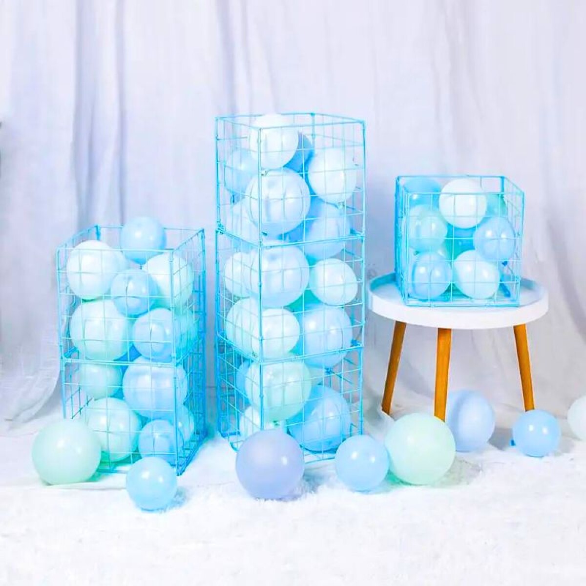 Cubo Rejilla Celeste para Globos X6 - Celeste 