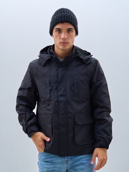 PARKA OXX 8853 BOLS. TAPA NEGRO