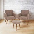 CONJUNTO 2 POLTRONAS + PUFF ORLEANS - CHOCOLATE CONJUNTO 2 POLTRONAS + PUFF ORLEANS - CHOCOLATE