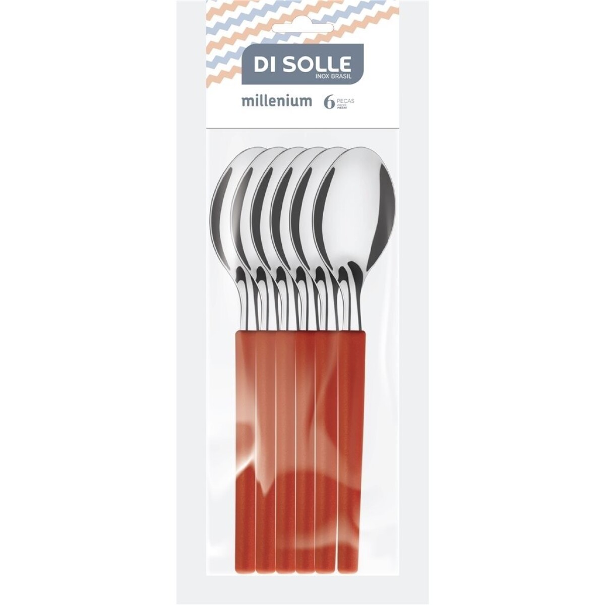 SET 6 CUCHARA MESA 19.6CM M/ROJO MILLENIUM 