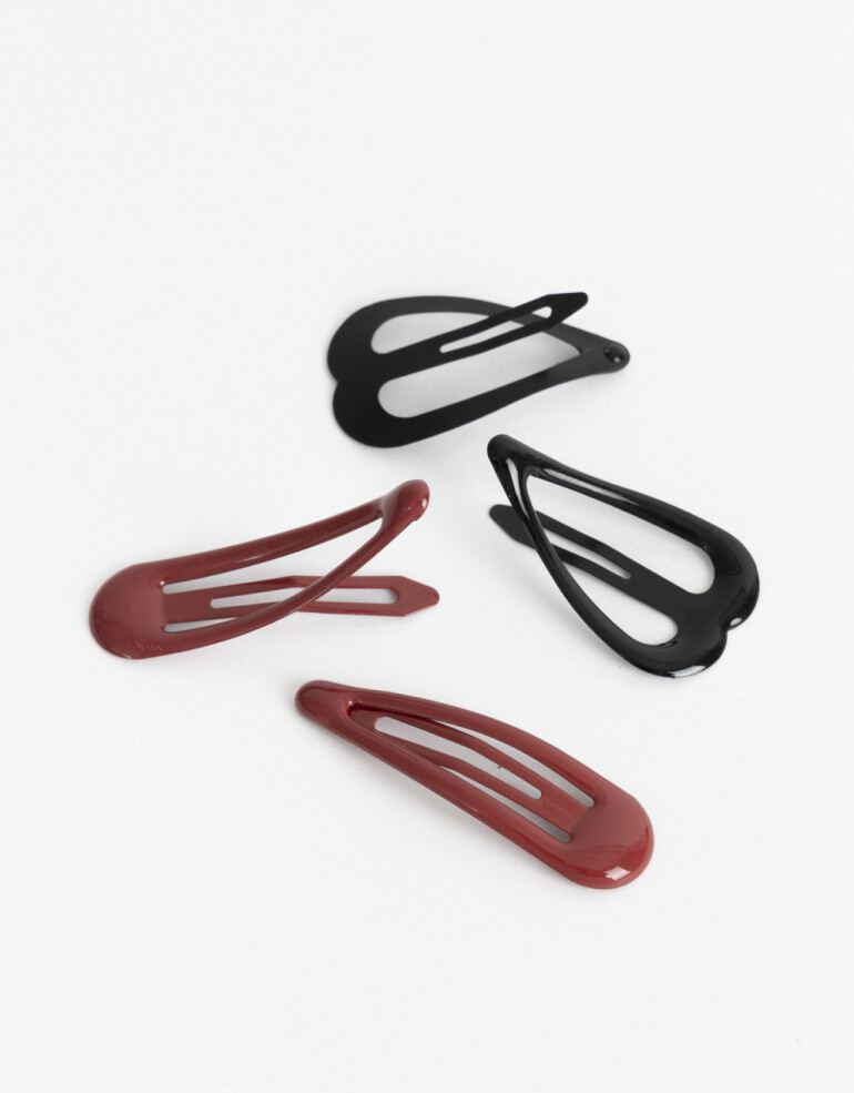 Horquillas Set Acrilico Set De Hebillas Tic Tac - Combinacion Bicolor