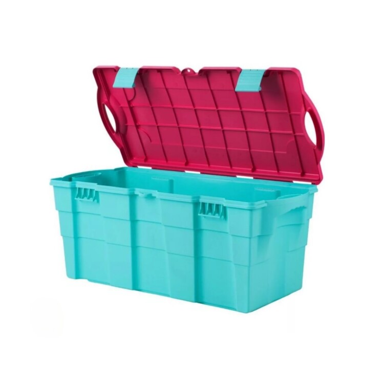 CAJA BAUL ORGANIZADOR 100LTS WENCO VERDE/ROSADO Verde