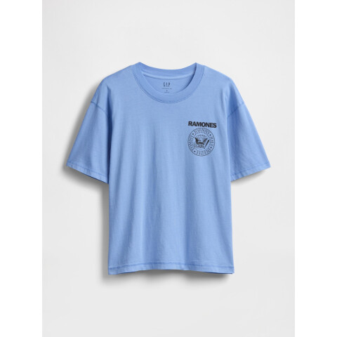 3PL APR - RAMONES CROP SHIRTING BLUE