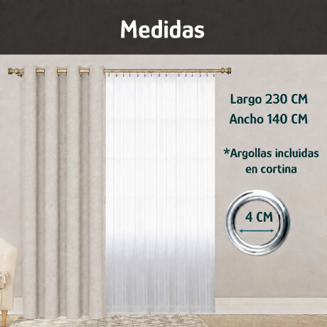 Set x2 Cortina Blackout 140x230 Cm Living Dormitorio Gris Topo Claro
