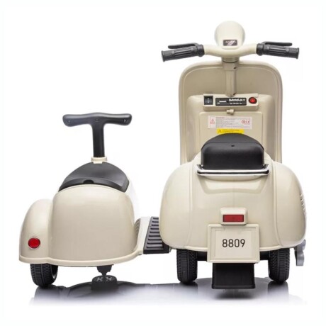 Moto A Batería VESPA Para Niños Con Asiento Para Acompañante - Beige Moto A Batería VESPA Para Niños Con Asiento Para Acompañante - Beige