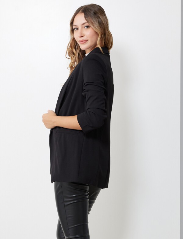 Blazer Crepe Manga Fruncida NEGRO