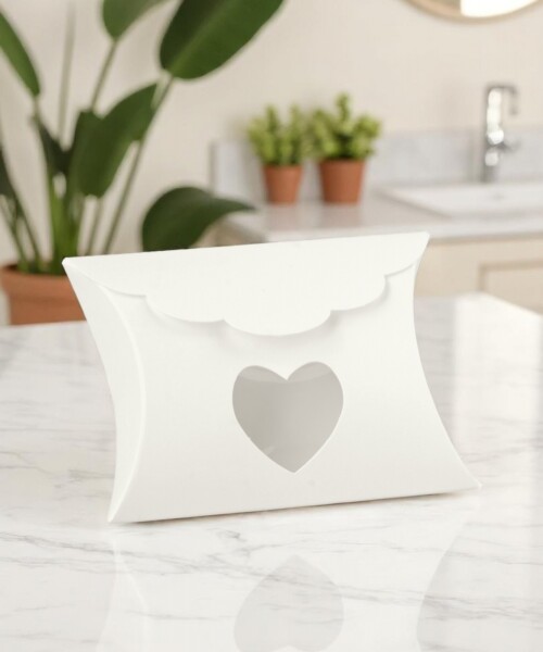 Estuche pillow corazón 8x8,5x3 cm. - BLANCO Estuche pillow corazón 8x8,5x3 cm. - BLANCO