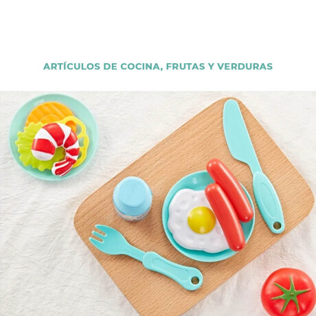 Set De Cocina Completa De 42piezas C/Música 63x45cm Azul