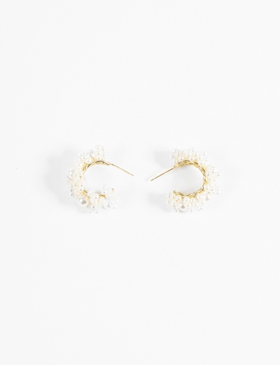 Aros perla - dorado 