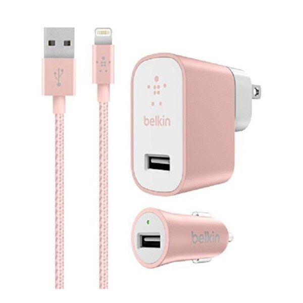 Cargador De Ular Belkin Kit Con Cable ROSADO