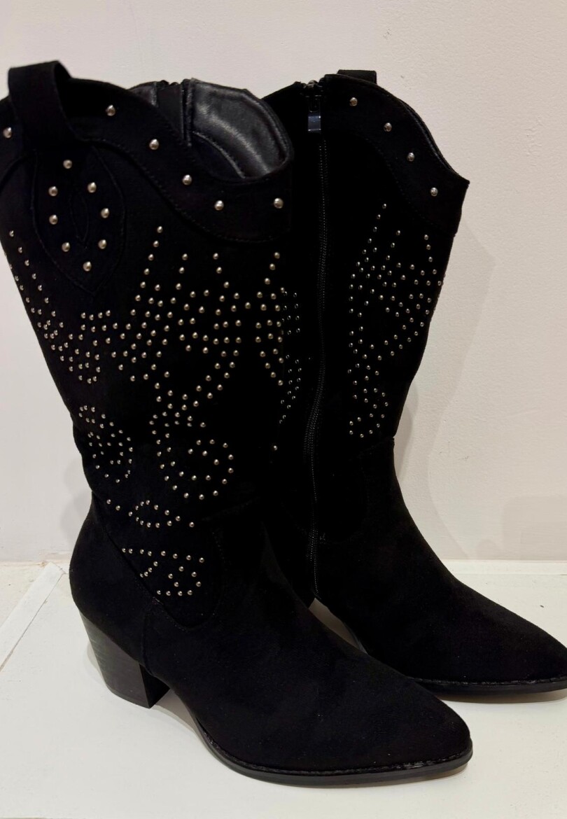 BOTA ALTA BRILLO Negro