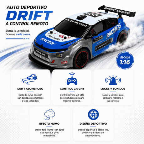 Auto drift a control remoto para niños Azul