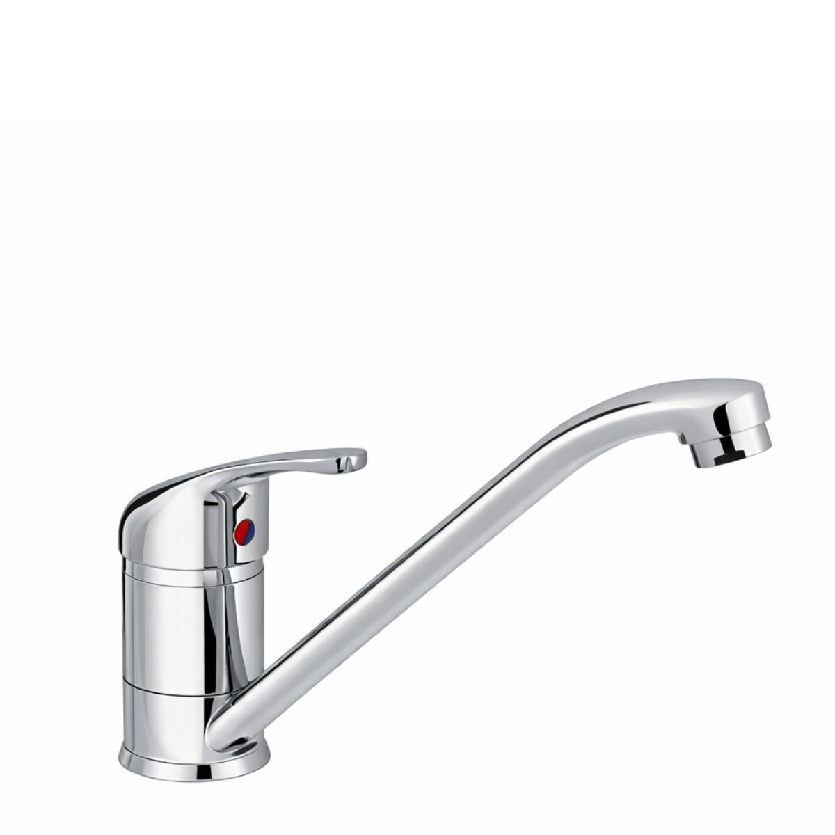 Grifería De Cocina Monocomando De Mesada Valencia Gris Brillante 