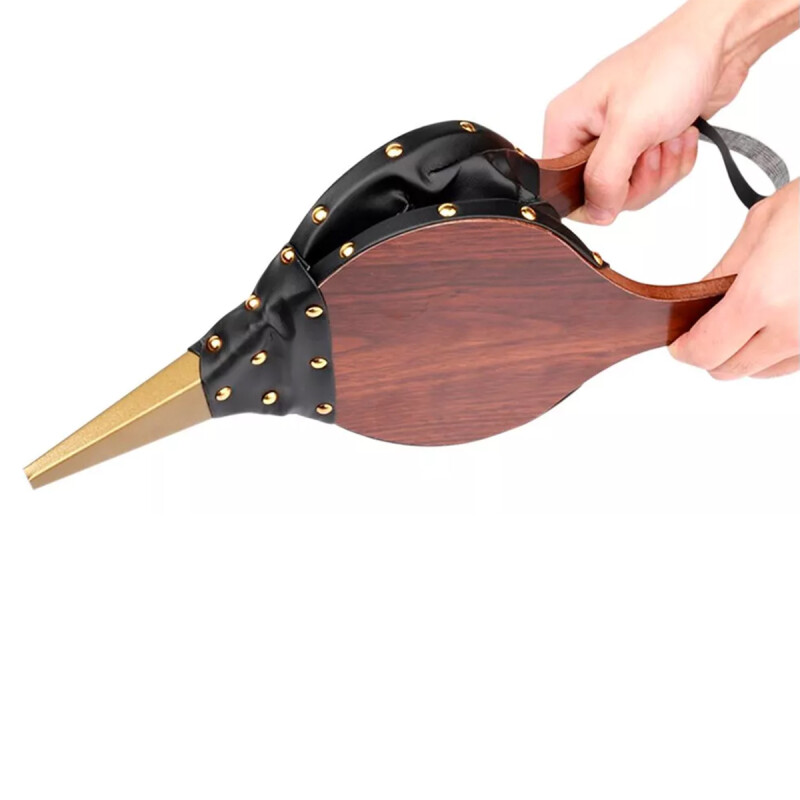 Fuelle de madera para estufa con puntero metálico MARRON