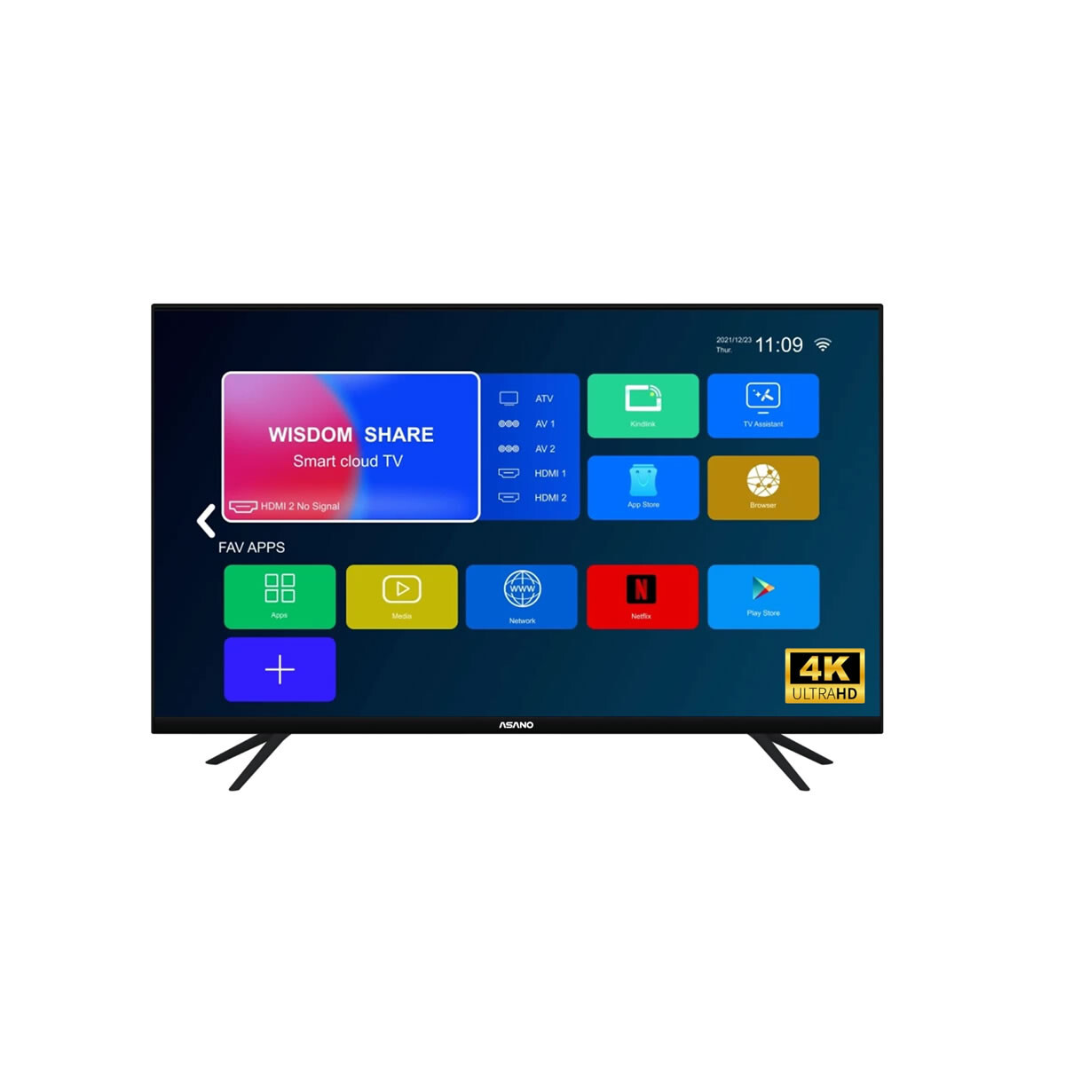 TV LED Asano 55'' 4K Sin Bordes Smart TV 