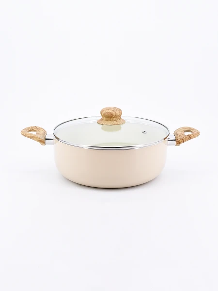 OLLA BEIGE CON TAPA BEIGE