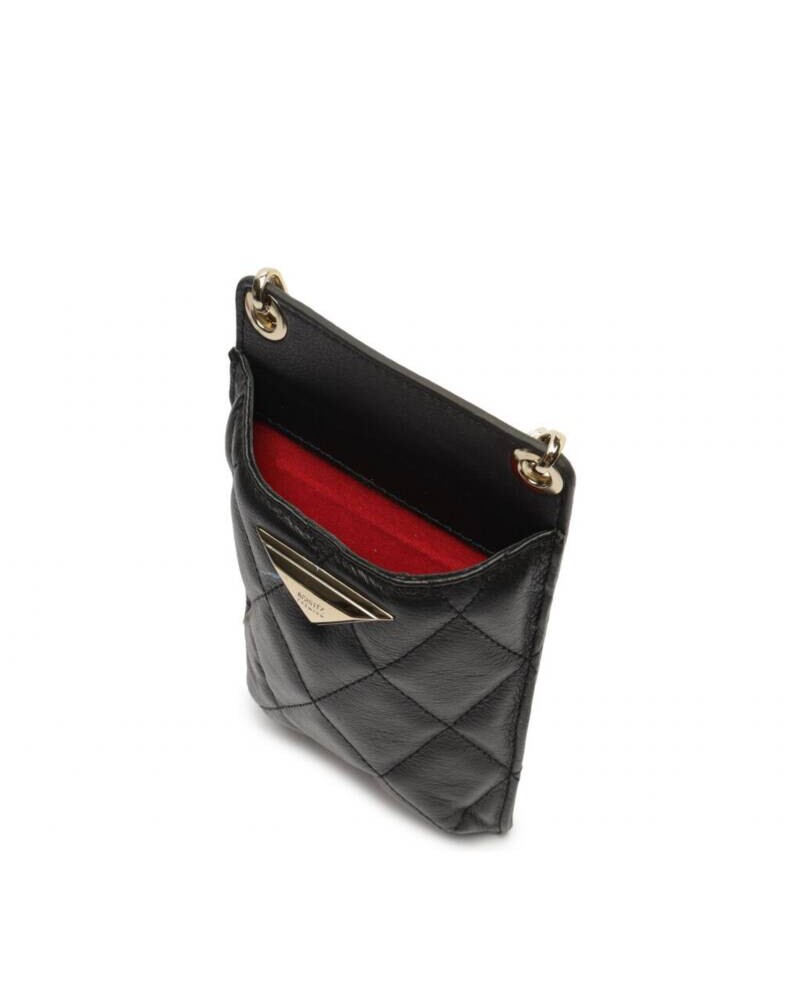 PORTA CELULAR EN CUERO NEGRO Negro