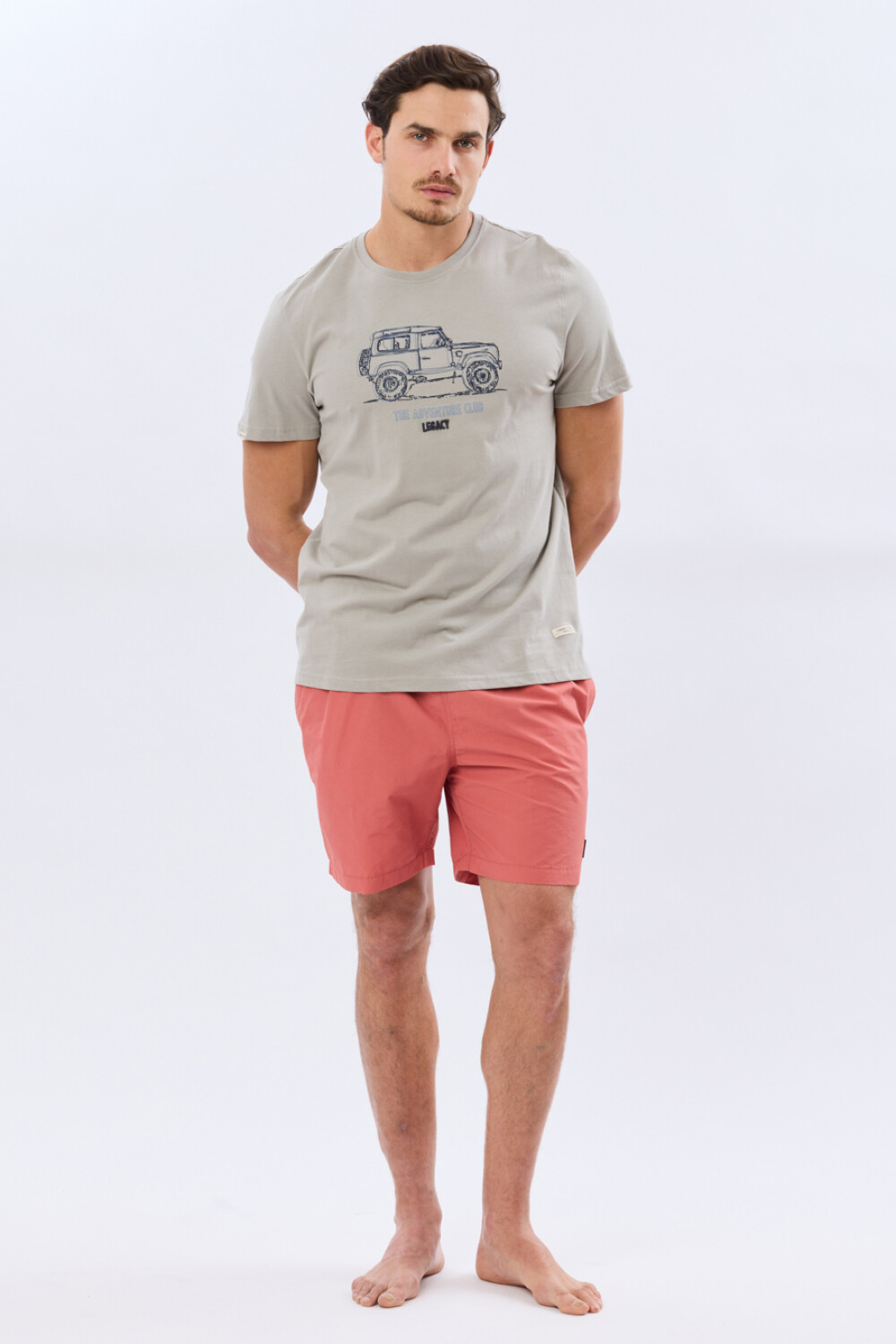SHORT DE BAÑO LISO Ladrillo