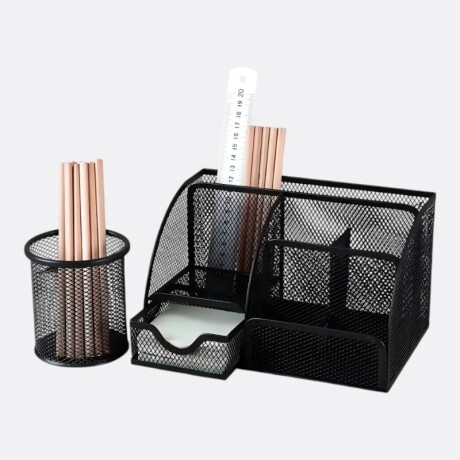 Set Organizador De Escritorio Negro