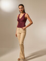 Pantalon Ferfi Beige Claro