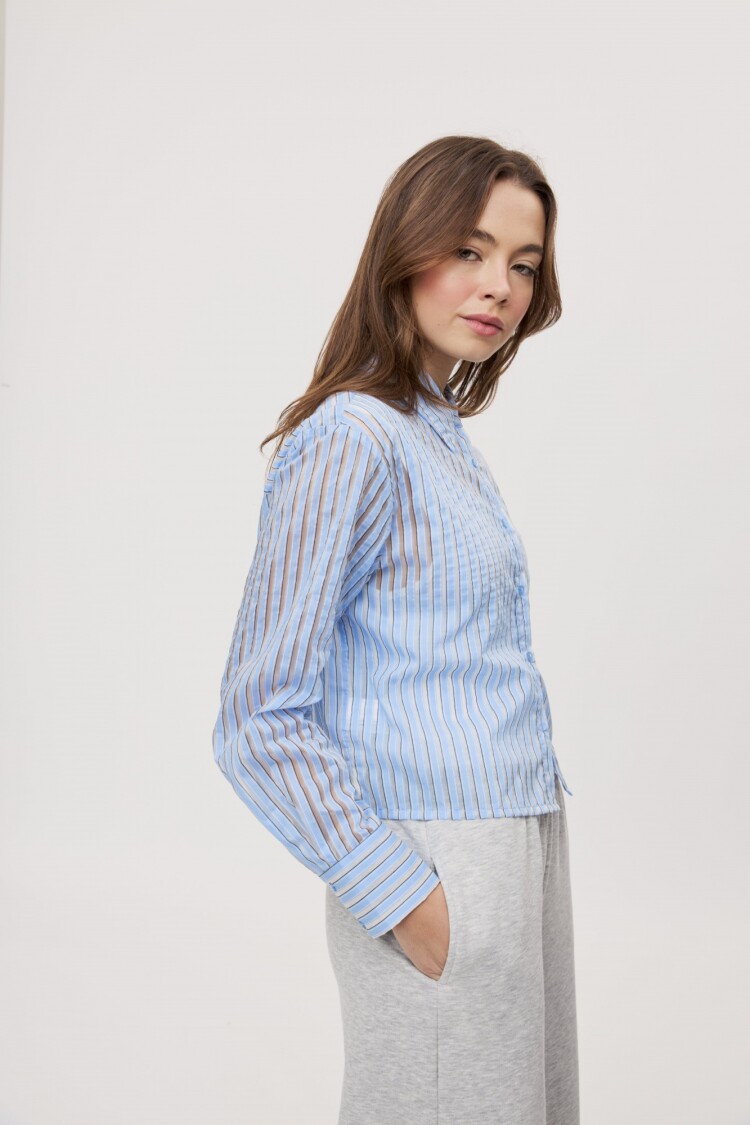 CAMISA ROSAURA STRIPES Celeste