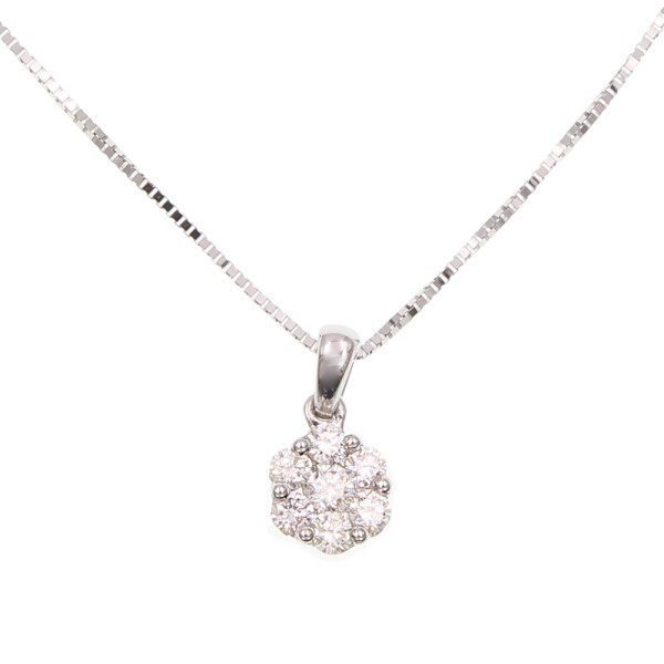 colgante Roseta de oro blanco 18k con brillantes (sin cadena) colgante Roseta de oro blanco 18k con brillantes (sin cadena)