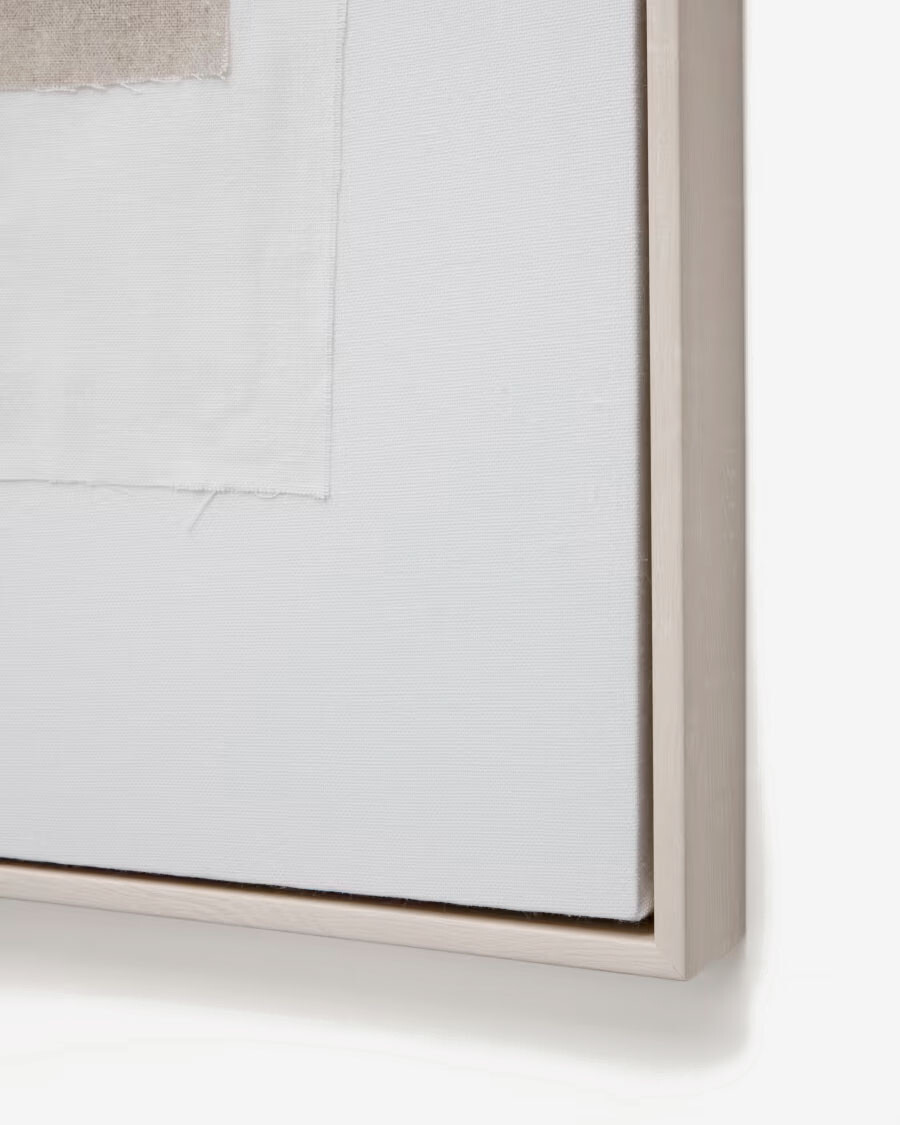 Cuadro Mabell blanco con cuadros multicolor 52 x 72 cm