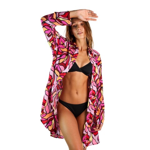 CAMISA LARGA S-XXL ROSA ABSTR