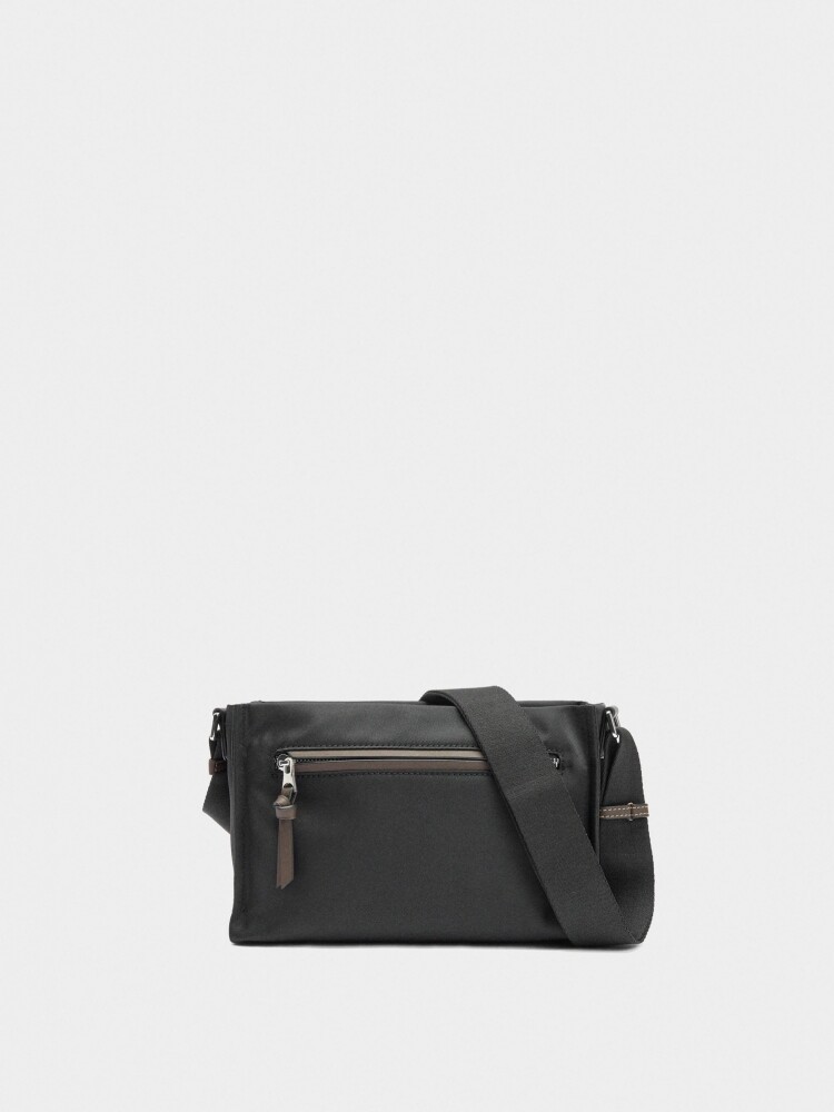 Bolso Bandolera De Nylon M negro
