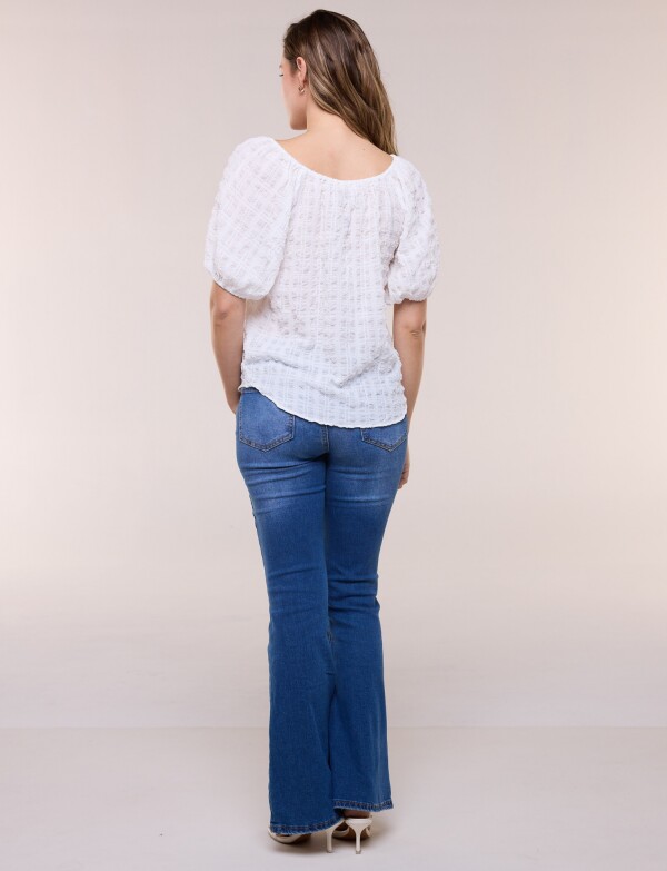Blusa Texturada Manga Balloon CRUDO