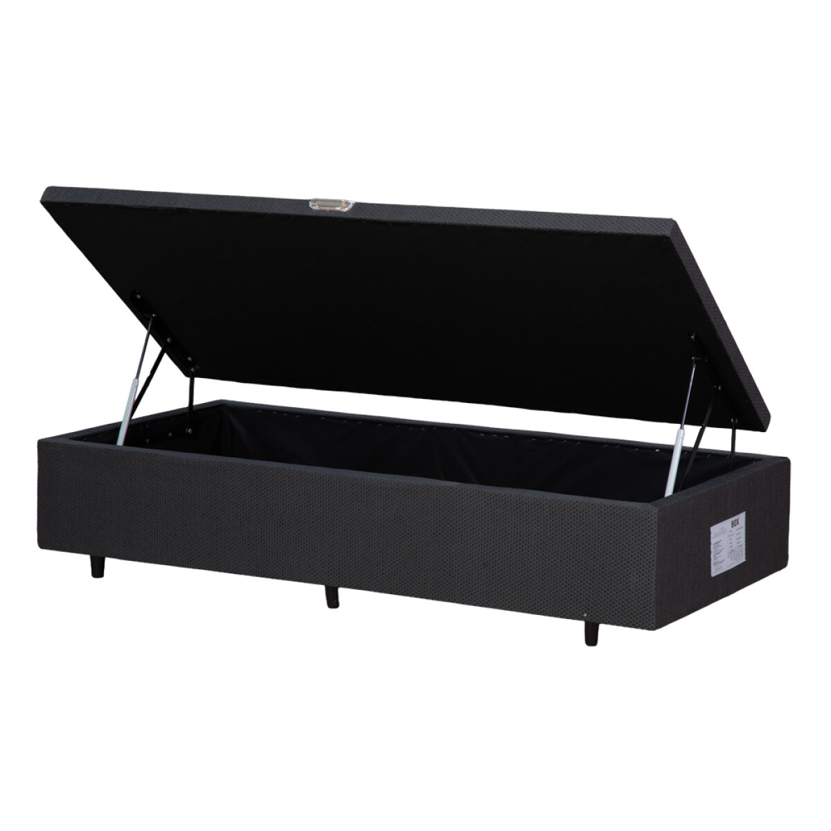 BOX BAÙL 1 PLAZAS BASE DE SOMMIER GUARDARROPA CAMA CON APERTURA LATERAL - GRIS 