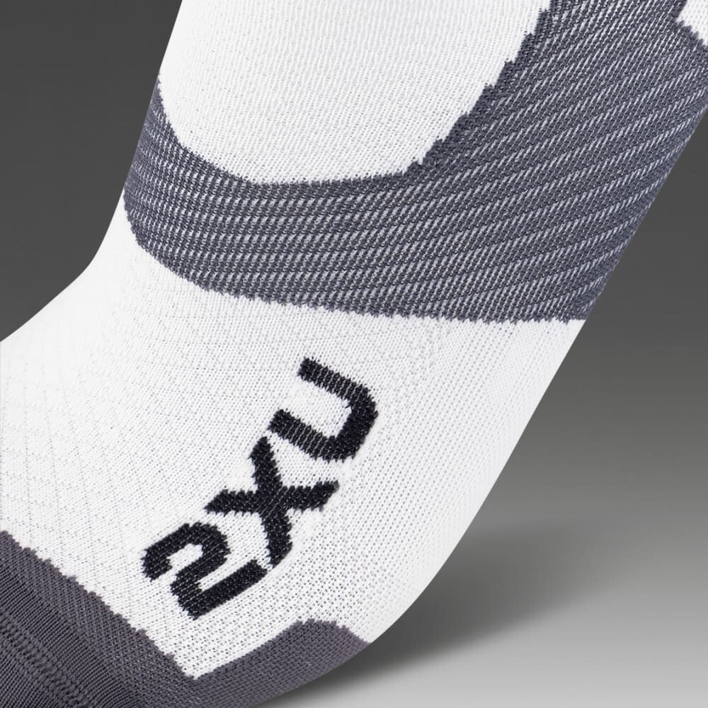 Vectr Ultralight No Show Socks - Unisex White/grey