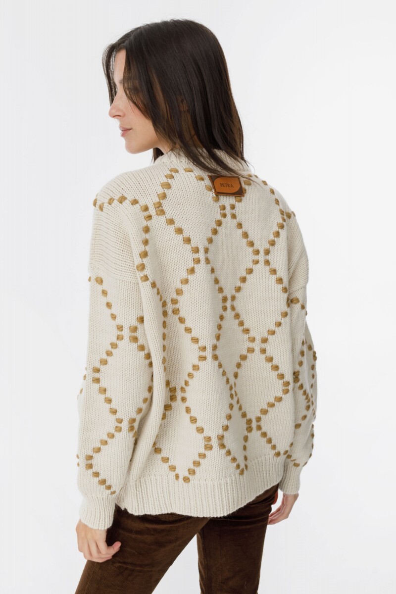 Sweater Rainbow Bordado beige