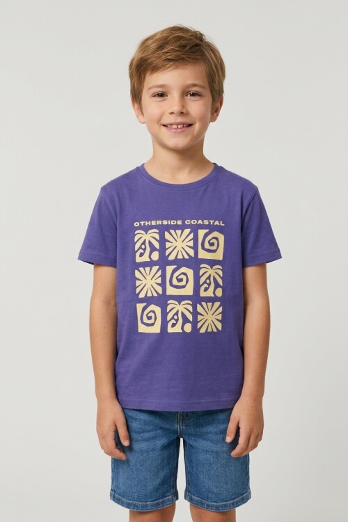 Remera m/c estampada Coastal AZUL MARINO