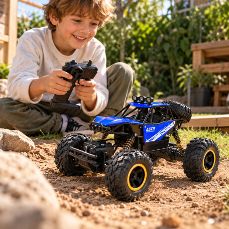 Auto todo terreno 4x4 a control remoto para niños Azul