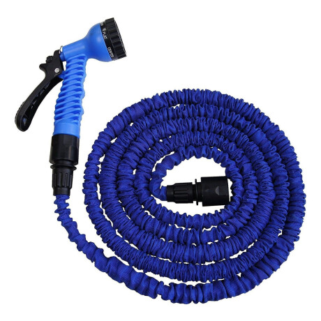 Manguera Flexible Expandible 45 Metros Retractil Con Acoples Azul
