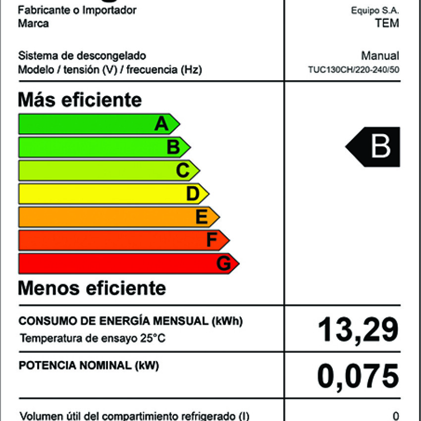 Freezer Horizontal TEM TUC130CH Freezer Horizontal TEM TUC130CH