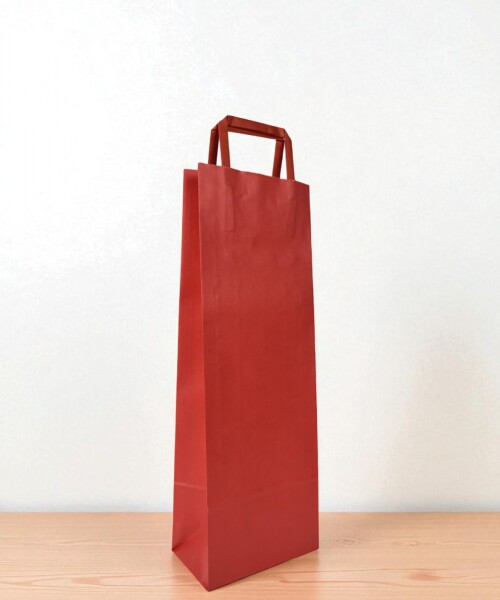 Bolsa lisa acuario 14x08x40 cm, para botella ROJO