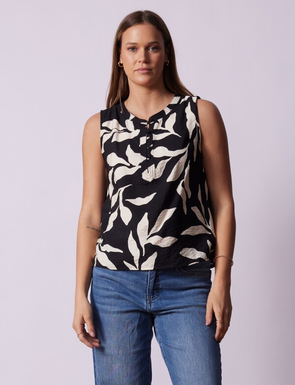 Blusa Printed NEGRO/CRUDO