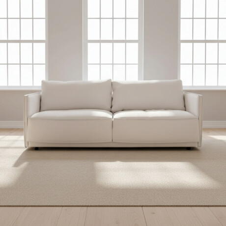 SILLÓN 3 CUERPOS CUERO-100-NATURAL BLANCO ROMEO