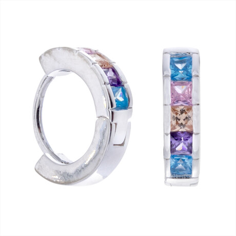 Par de aros de plata 925 con circonias. Par de aros de plata 925 con circonias.