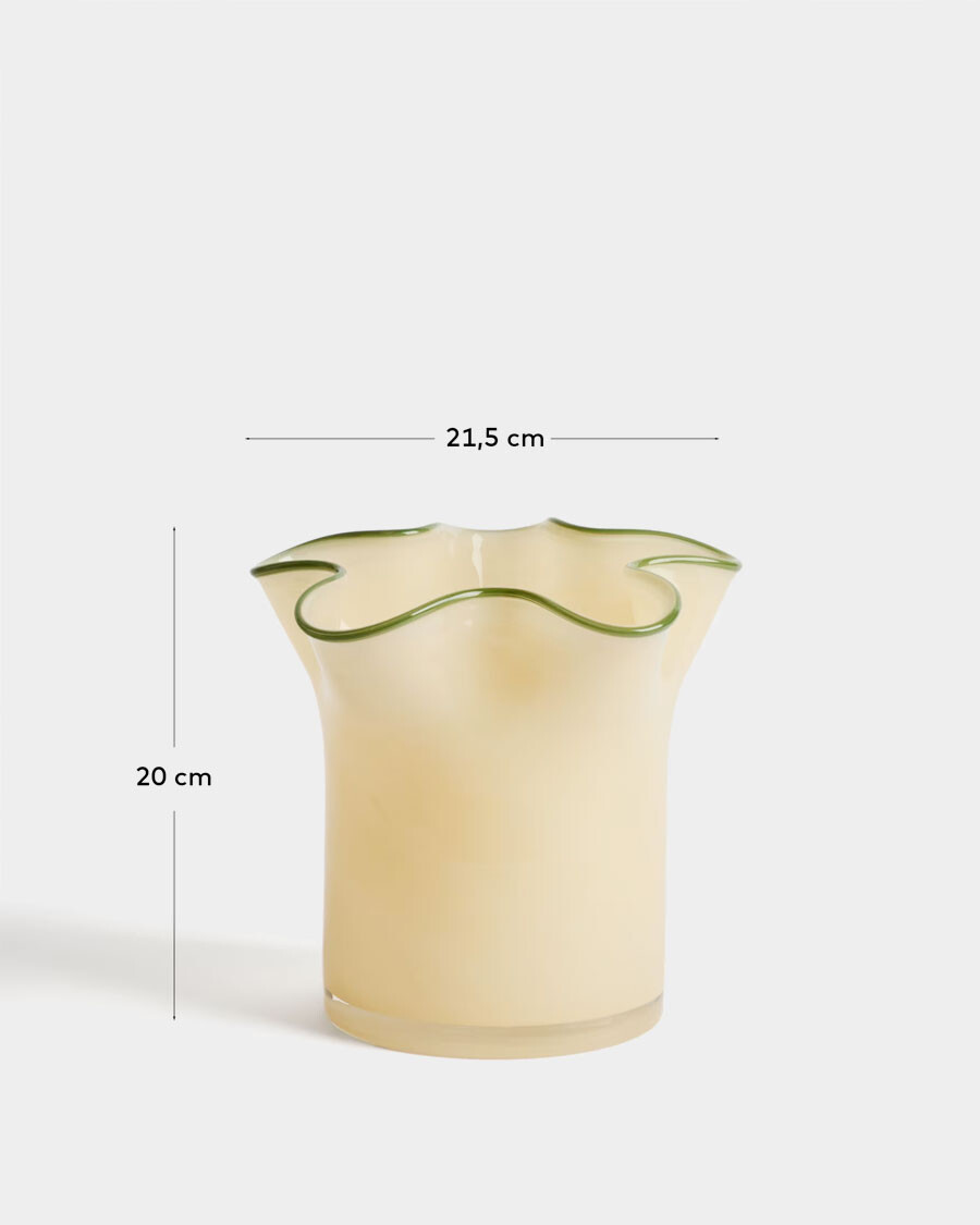 Jarrón Endasi de vidrio amarillo 19,5 cm 19,5 cm