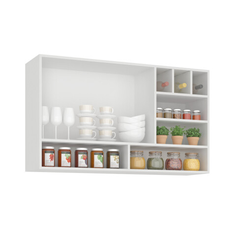 [OUTLET] Aéreo Alacena Modular de Cocina con Vinera en MDP - Madera - Línea Melilla - Blanco [ARMADO SOLO RETIRO] [OUTLET] Aéreo Alacena Modular de Cocina con Vinera en MDP - Madera - Línea Melilla - Blanco [ARMADO SOLO RETIRO]