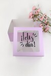 Caja 20x20x9,5 c/visor. LILA - FELIZ DIA